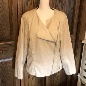 Calvin Klein leather-like moto jacket
